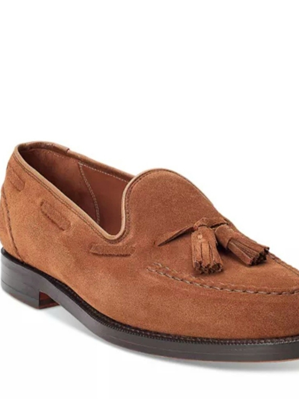 Polo Ralph Lauren Booth Tassel Suede Slip-on Loafers Brown Dress Shoe Mens 10.5D